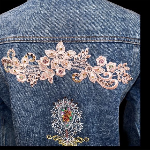 Victorian Embroidered & Appliquéd Jean Jacket - Picture 4 of 13